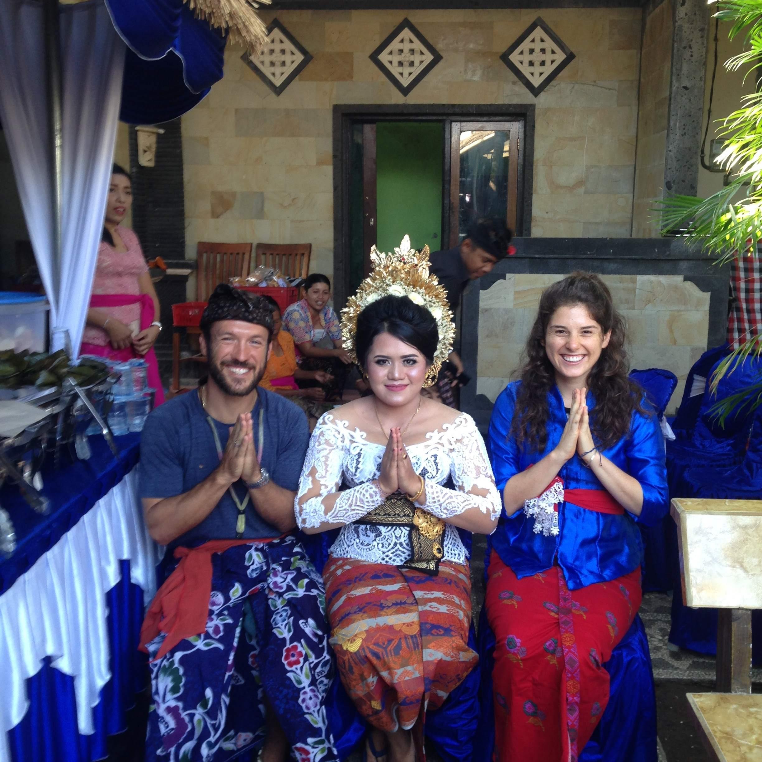 We got very close to a local Balinese family, this was at a traditional wedding we were invited to.