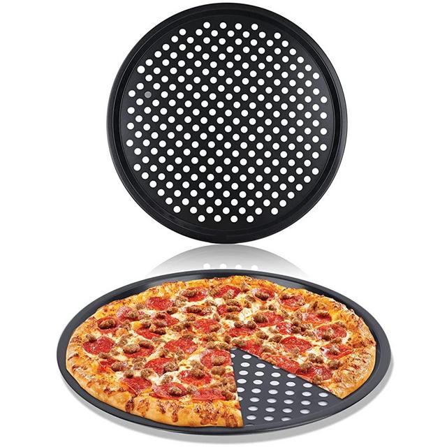 2 Pack BOV800PC13 13-Inch Pizza Crisper Pan for Breville BOV800XL Smart Oven, Nonstick Pizza Pan for Oven, Carbon Steel Pizza Tray with Holes, Dishwasher Safe