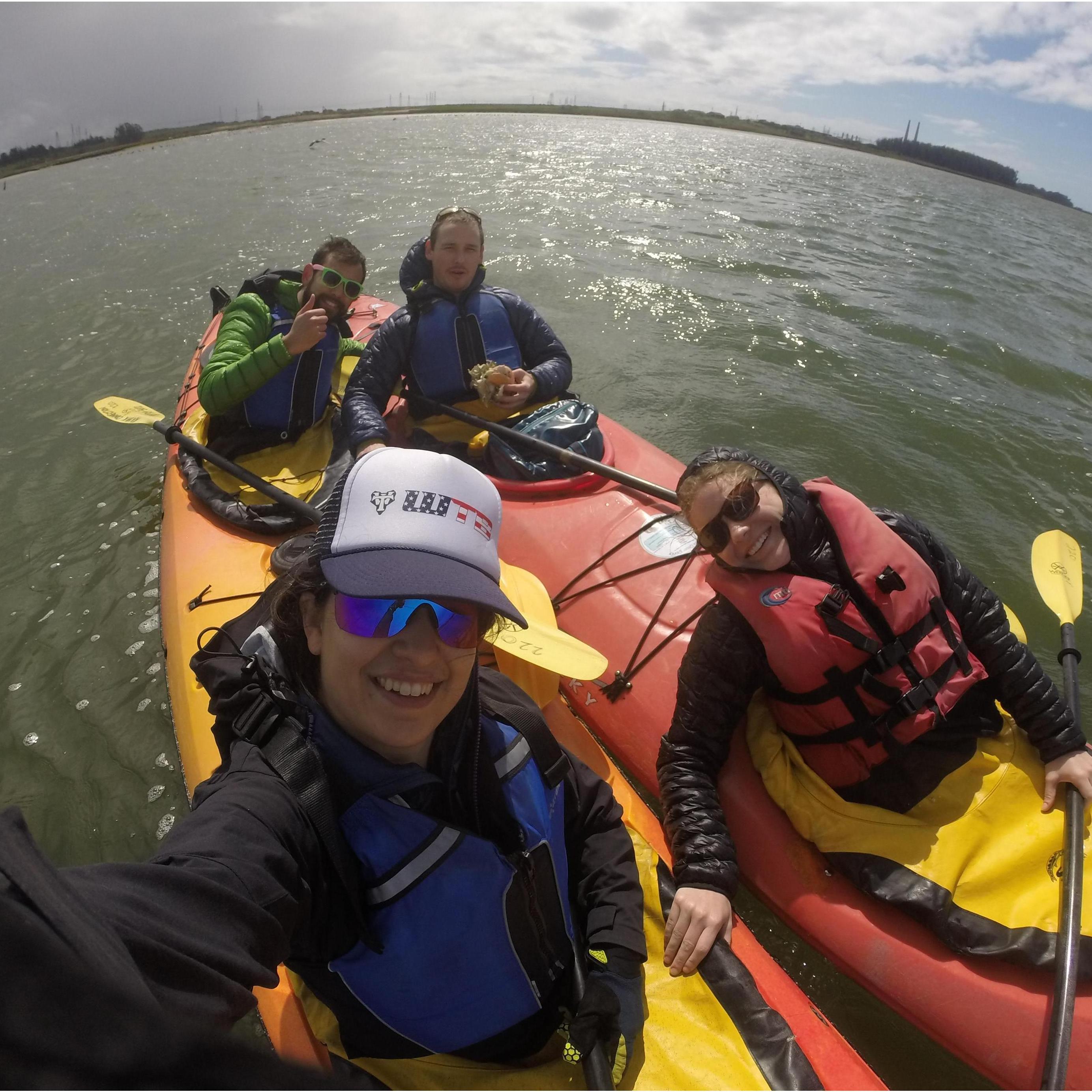 Kayaking Elkhorn Slough with Saris and Jordan