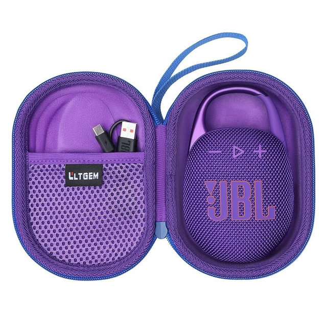 LTGEM Case Compatible with JBL Clip 4/5 Ultra Portable Waterproof Dustproof Bluetooth Speaker, Purple