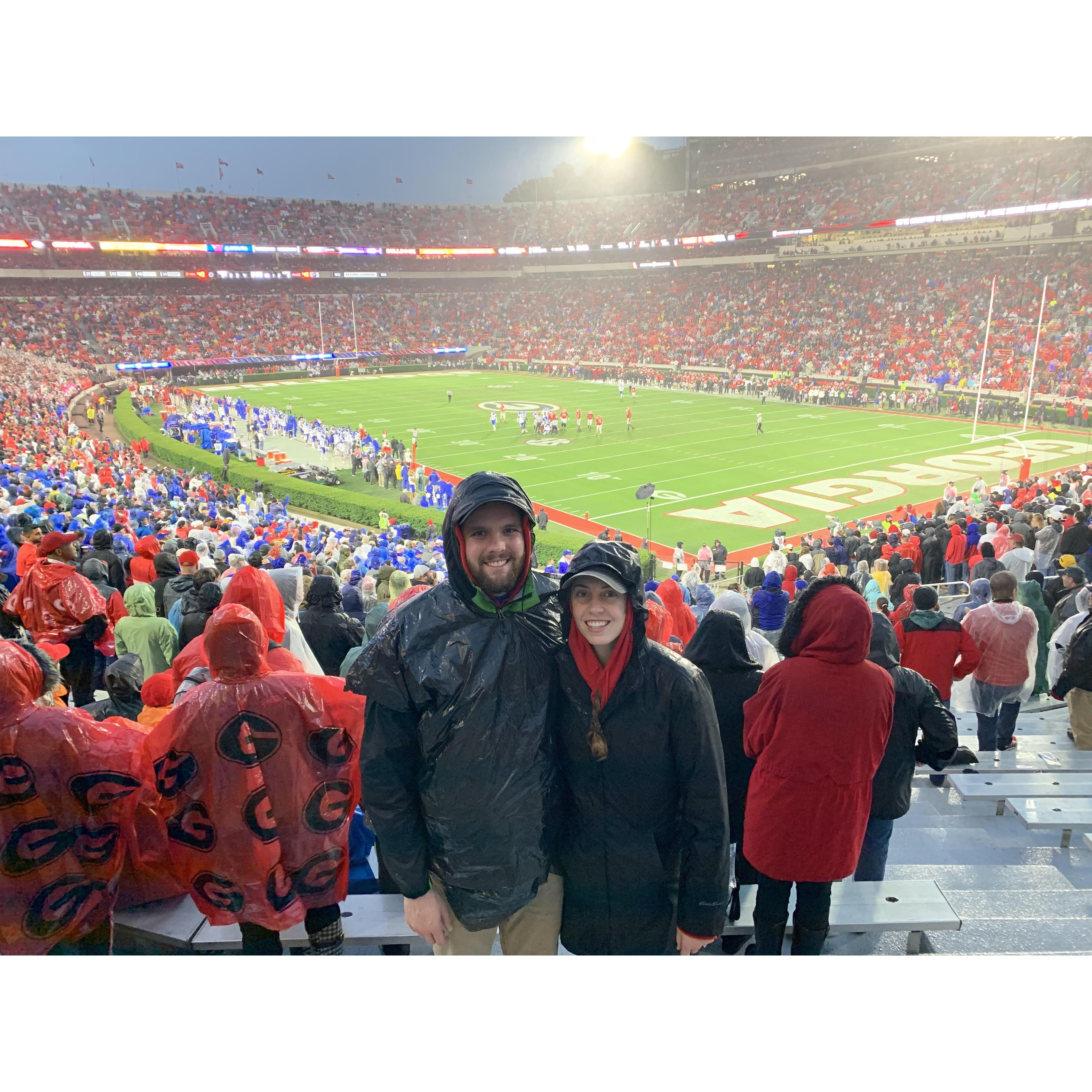 Go Dawgs in rain or shine (actually a tropical storm)