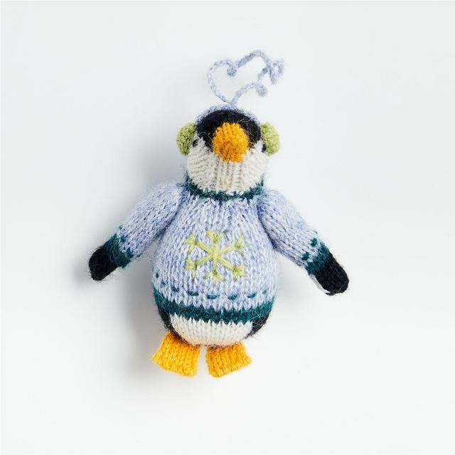 Alpaca Penguin with Earmuffs Ornament