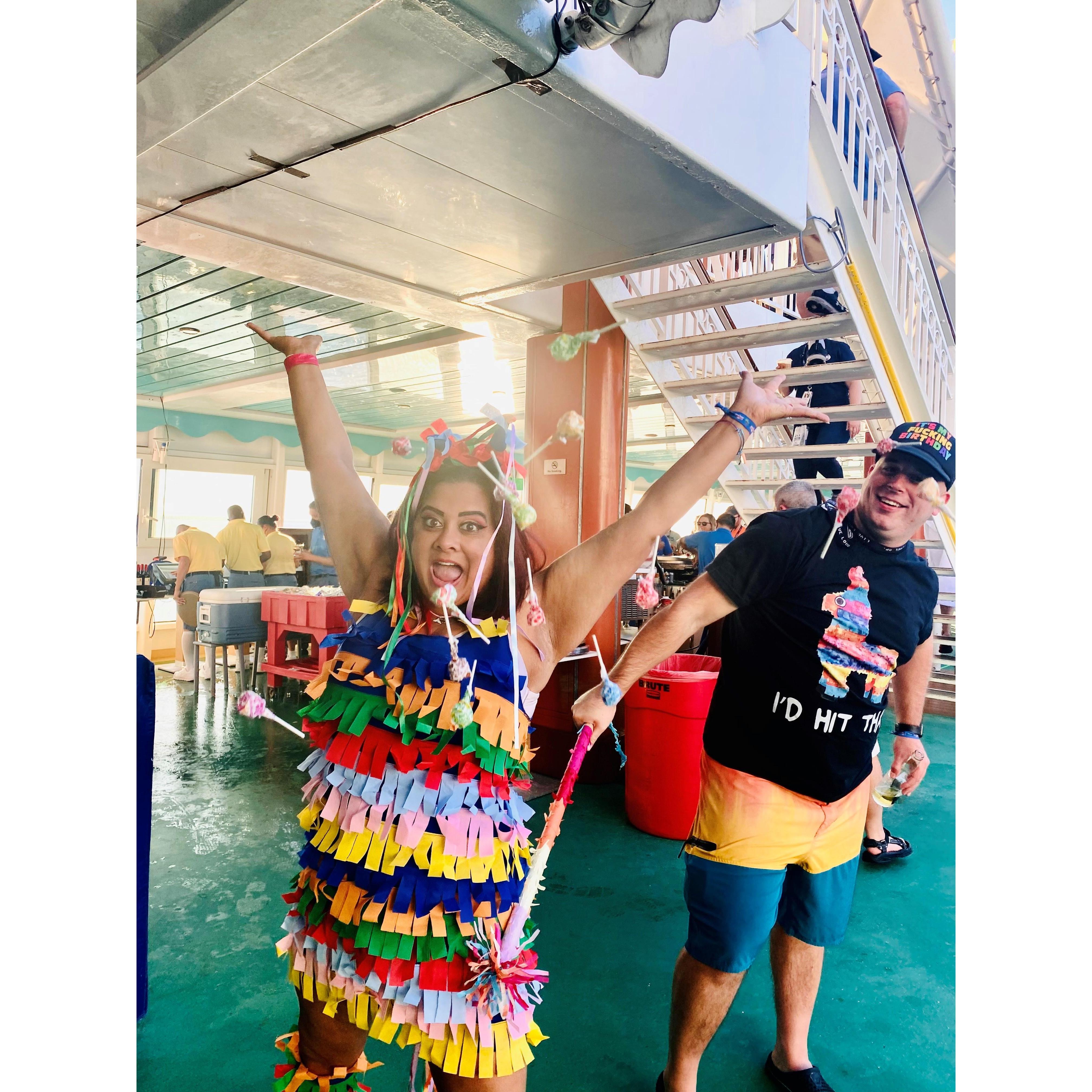 The Rock Boat - Theme was Happy Birthday.  He better want to hit that piñata.
