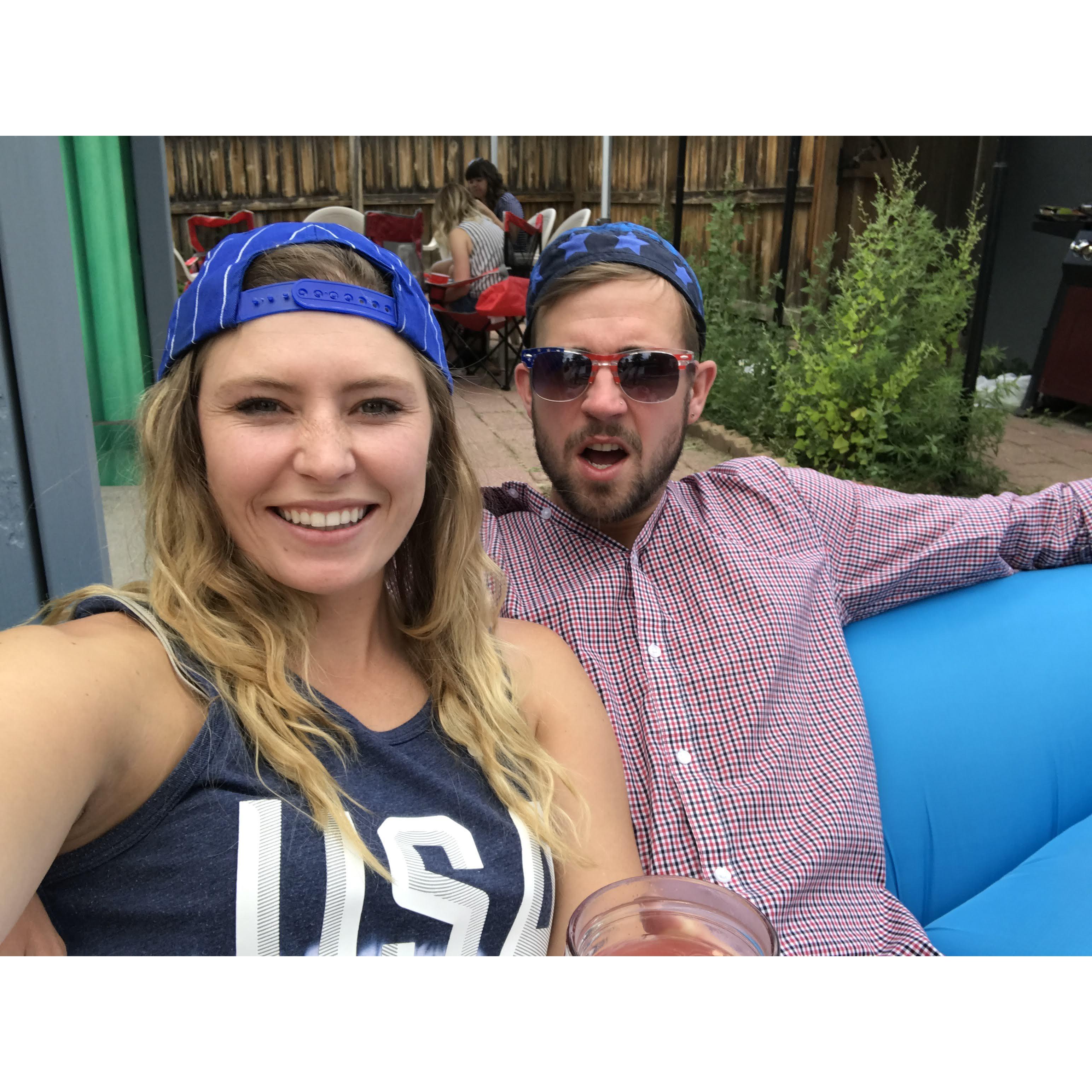 Our 4th of July party at the first house we ever lived in together.