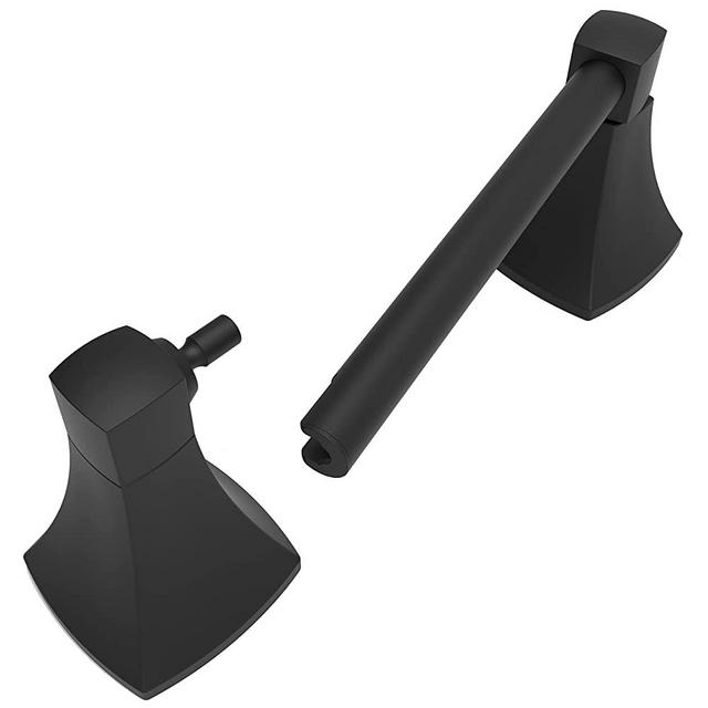 WZRUA Matte Black Toilet Paper Holder,Pivoting Toilet Paper Holder, Wall Mounted Stainless Steel and Zinc Alloy Contemporary Bathroom Tissue Roll Holder