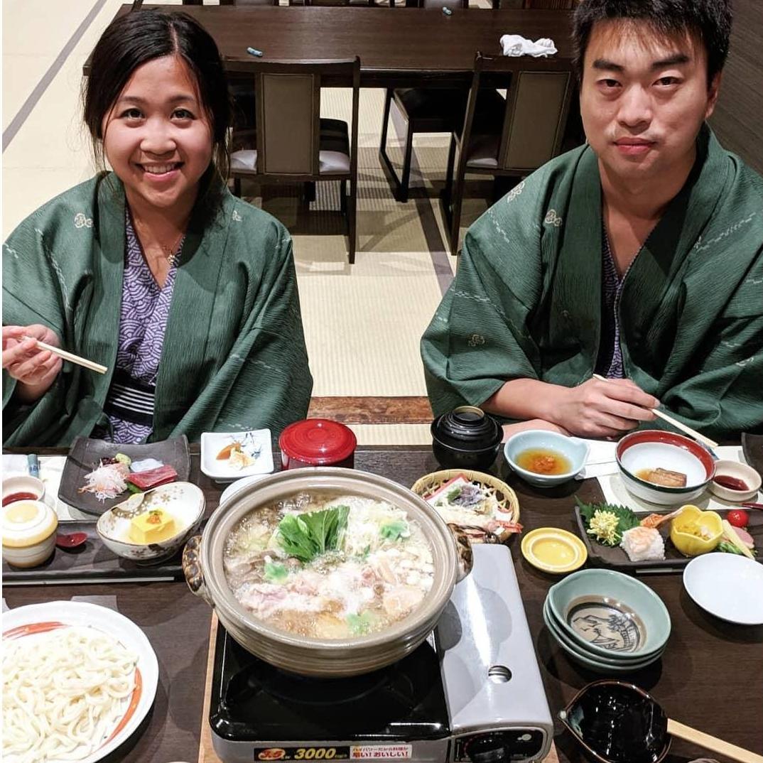 Having a traditional Kaiseki dinner