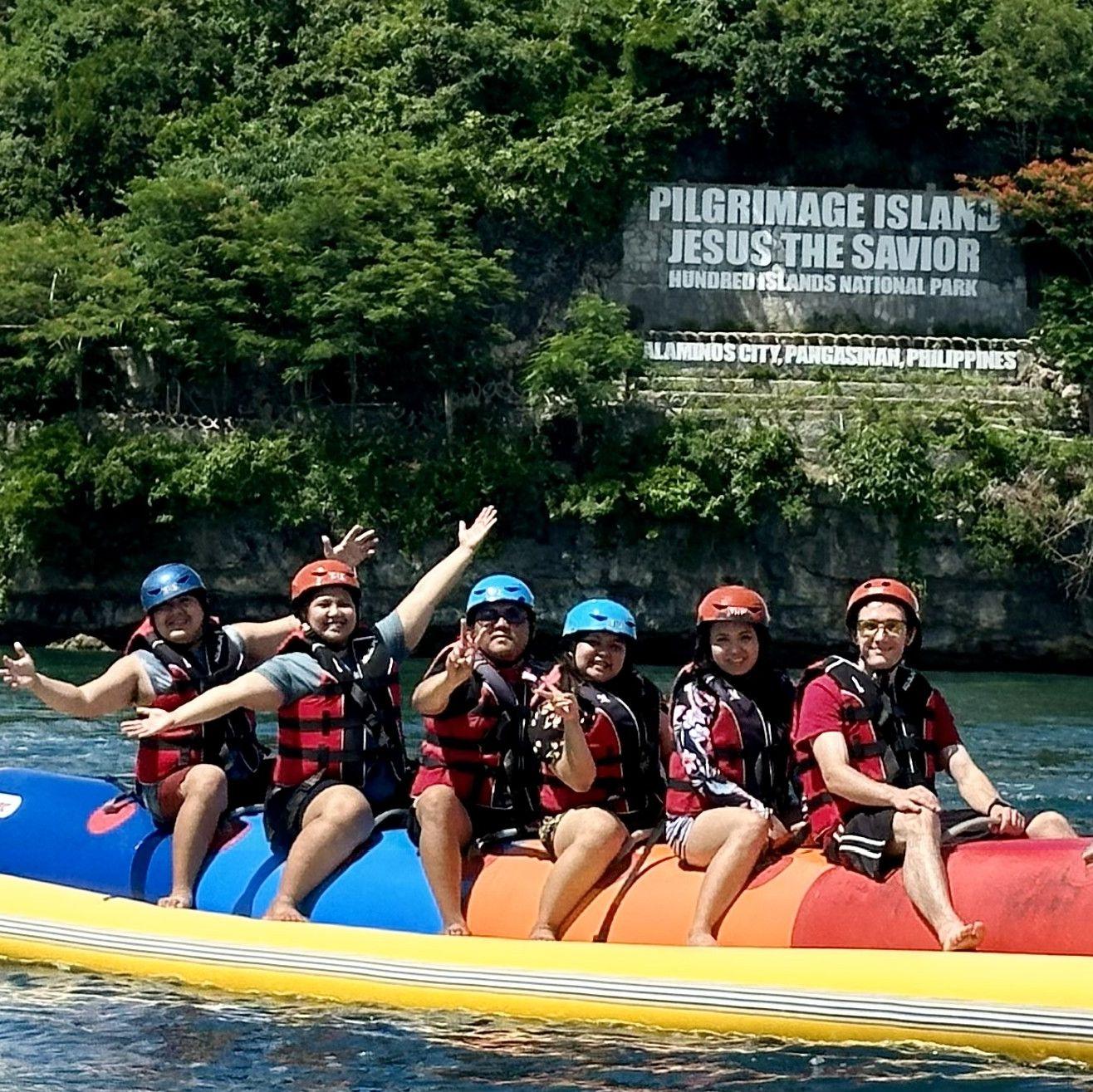 We came, we rode, we screamed! Best crew to hang onto a giant inflatable banana with