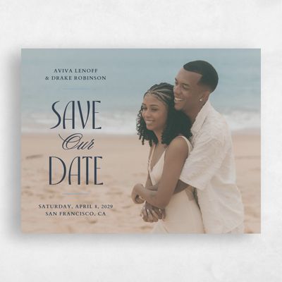 Grayed Navy, Blue Wedding Save the Date - Trogir Photo