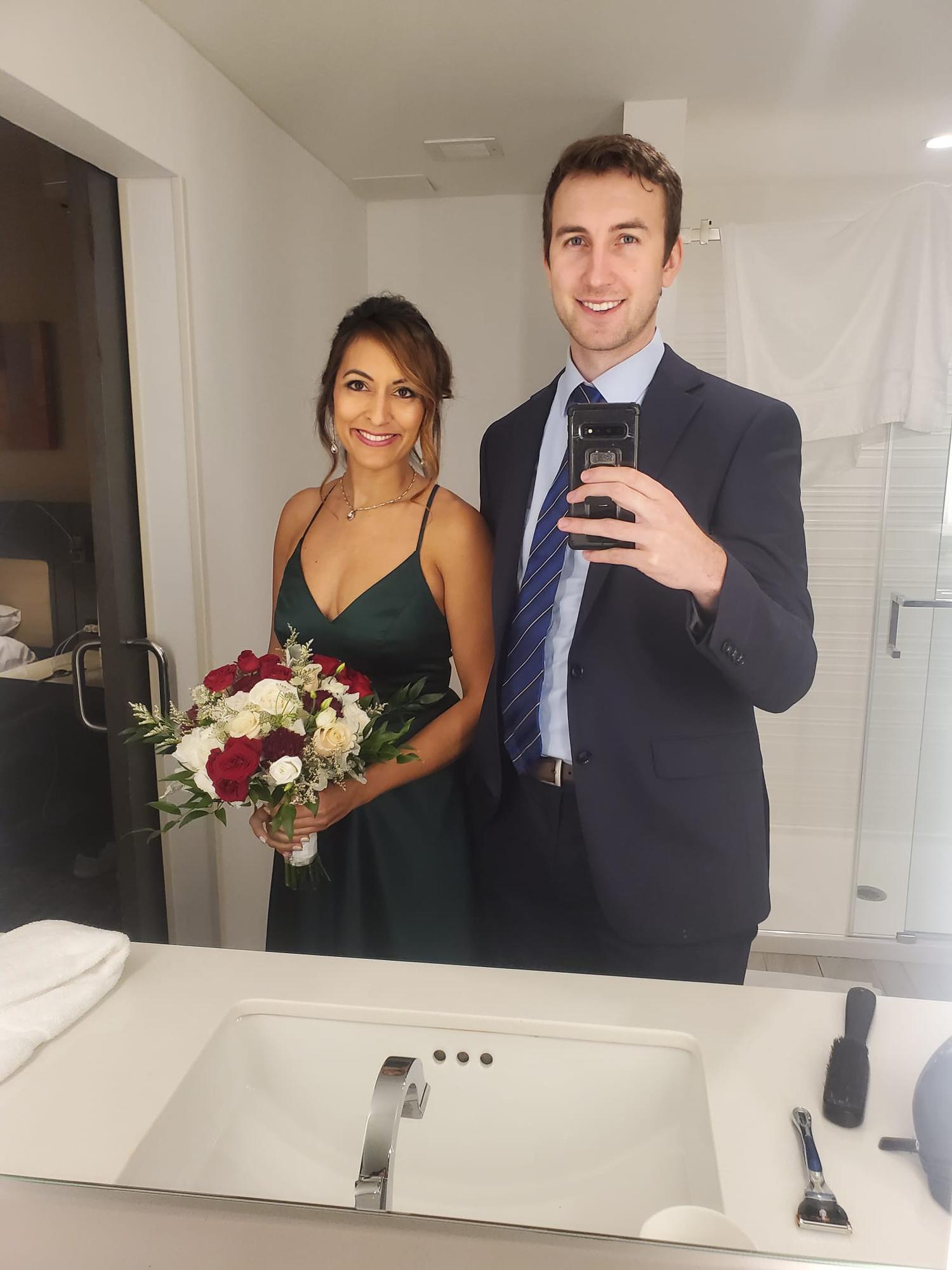 Bathroom selfie at Jim’s wedding.