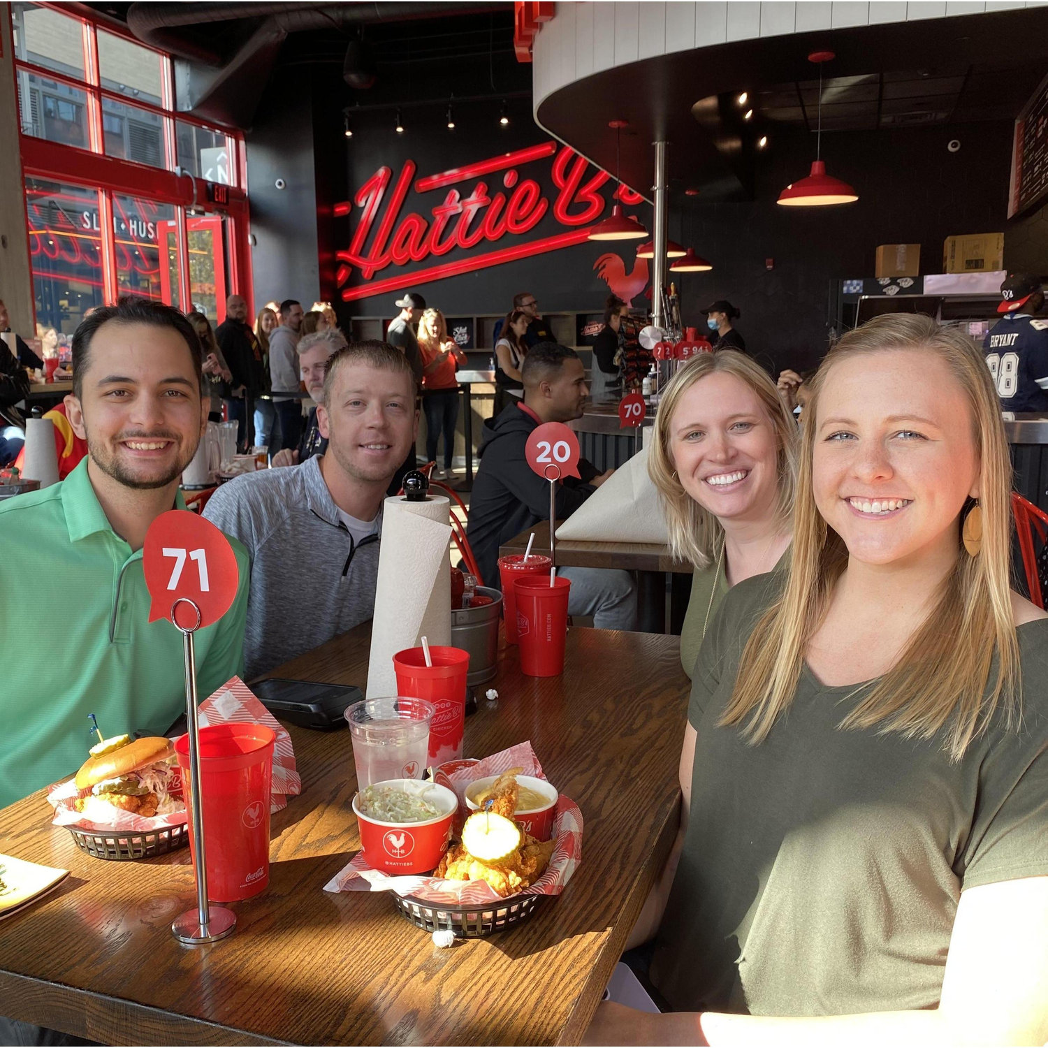 Hattie B's with some Nebraska friends. They had THE BEST bourbon lemonade slushies! And their chicken was good too :)