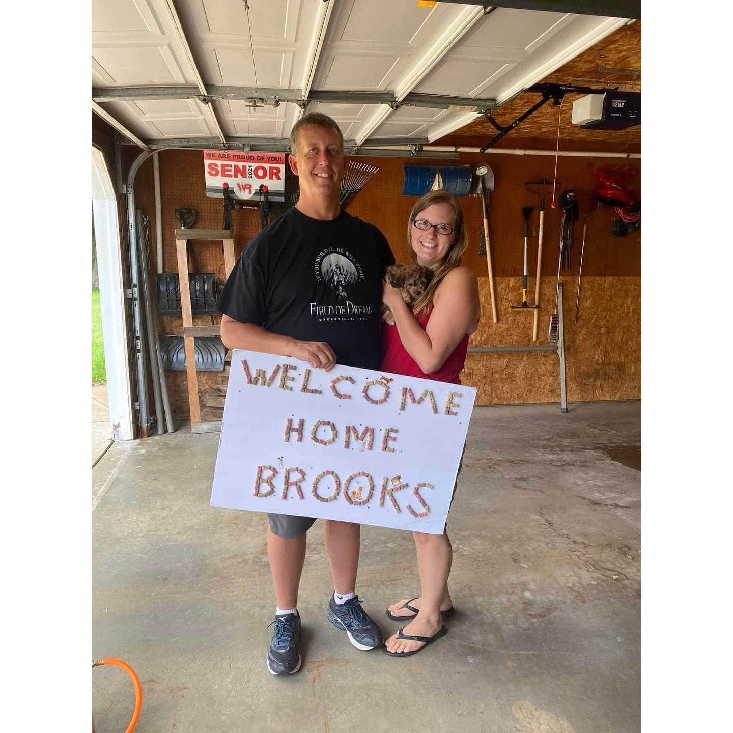 August 2022 · Surprise Puppy Shower thrown by Tanya! Ash was apologizing to everyone for coming because Brooks wasn't home yet, low and behold, Ash turns around to Kelly holding Brooks!