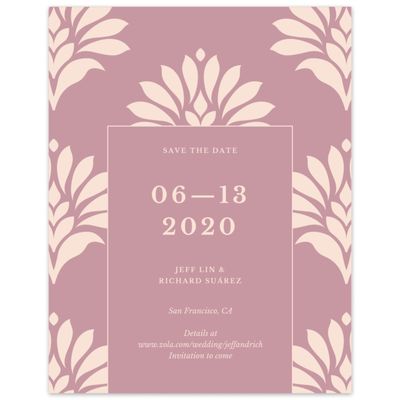 Dusty Rose, Pink Wedding Digital Save the Date - Mantova Frame