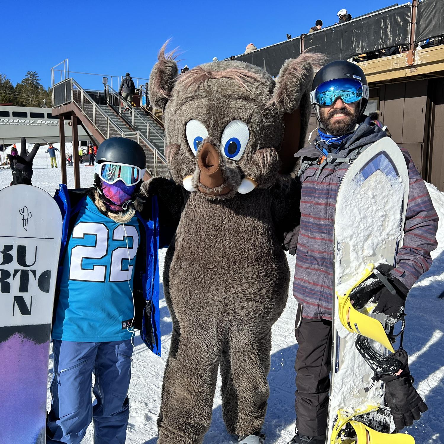 Snowboarding in Mammoth, California
December 2021 (repeat several times throughout the years and include Big Bear + resorts in Utah, Washington, Colorado, and West Virgina)