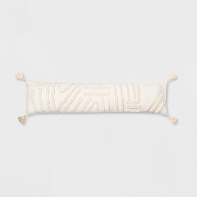 Chenille Embroidered Bed Lumbar Pillow Cream - Opalhouse™