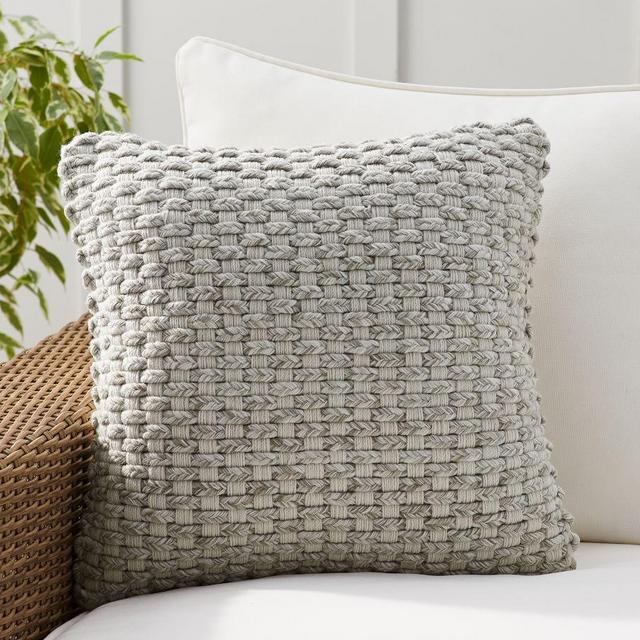 Cadyn Textured Indoor/Outdoor Pillow, 20 x 20", Gray