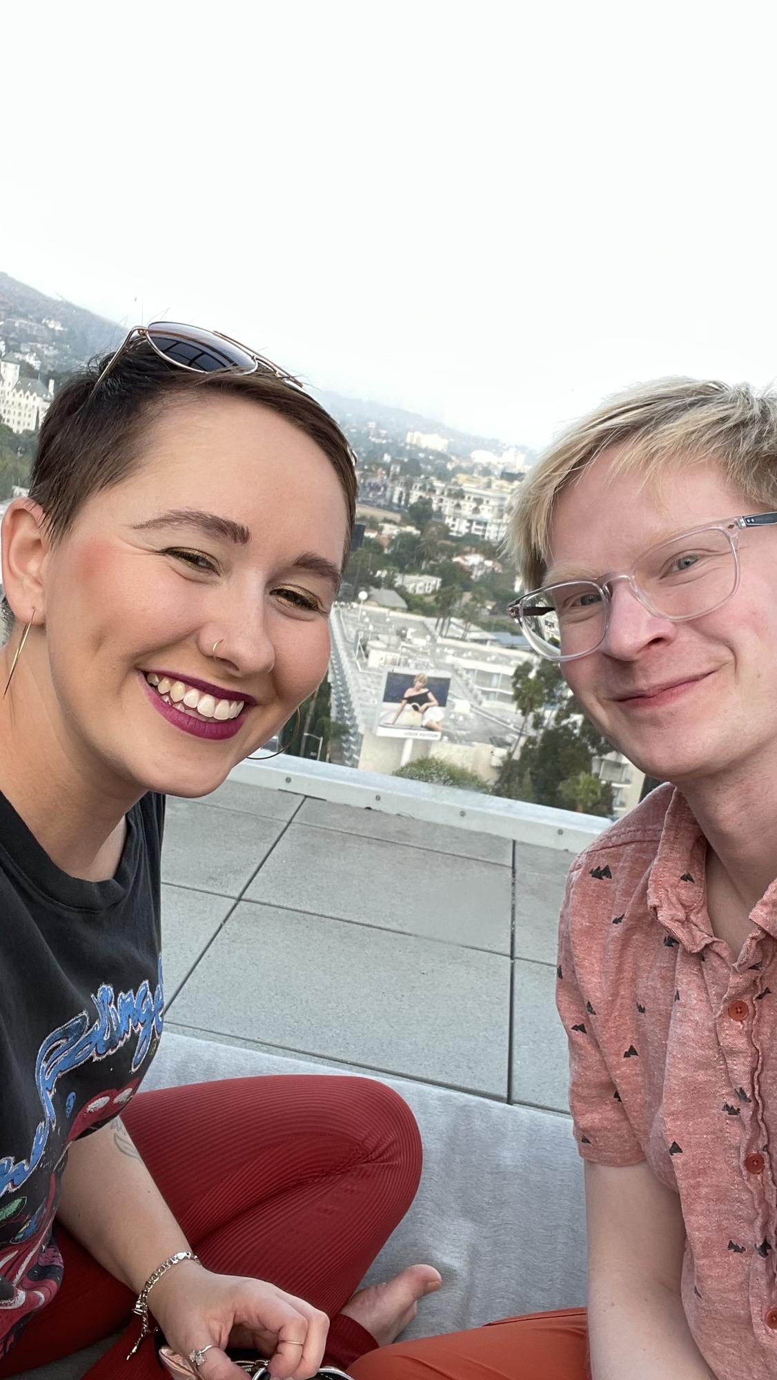 LA, part 2, on a rooftop overlooking Sunset.