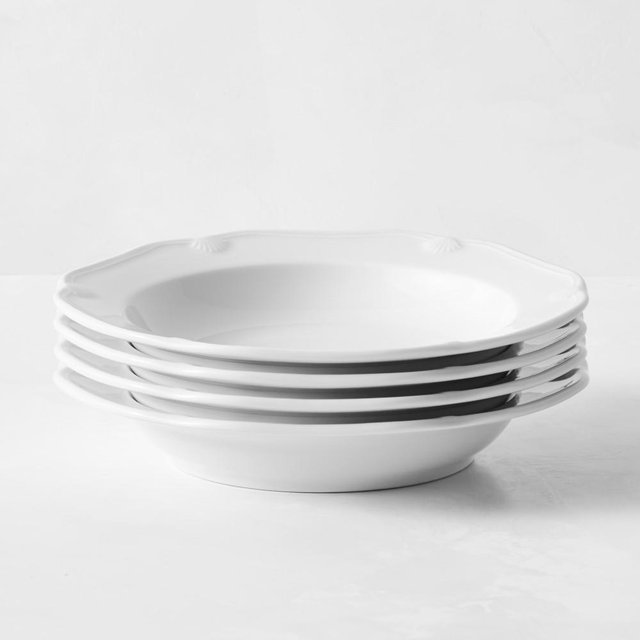Pillivuyt Eclectique Porcelain Soup Plates, Set of 8, White