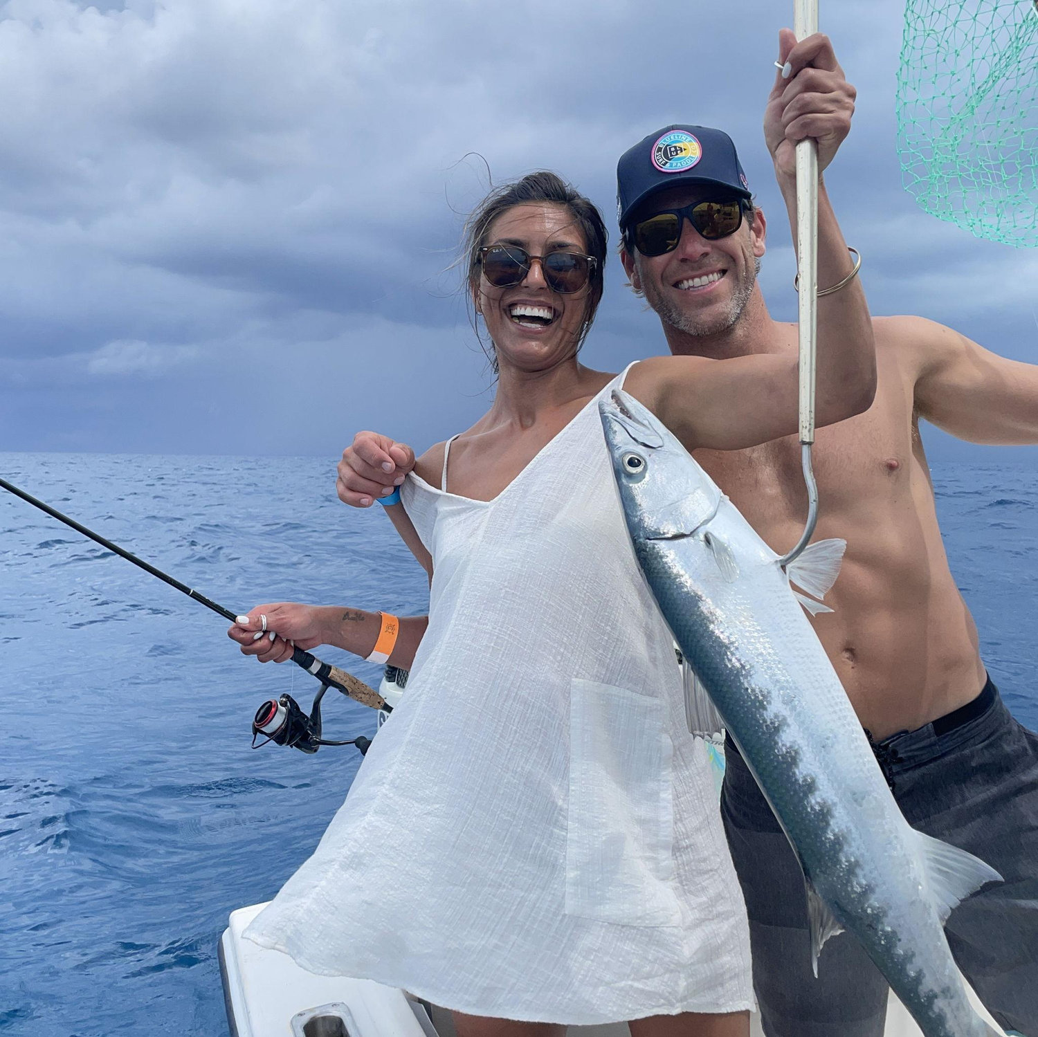 Catching barracudas in the Bahamas