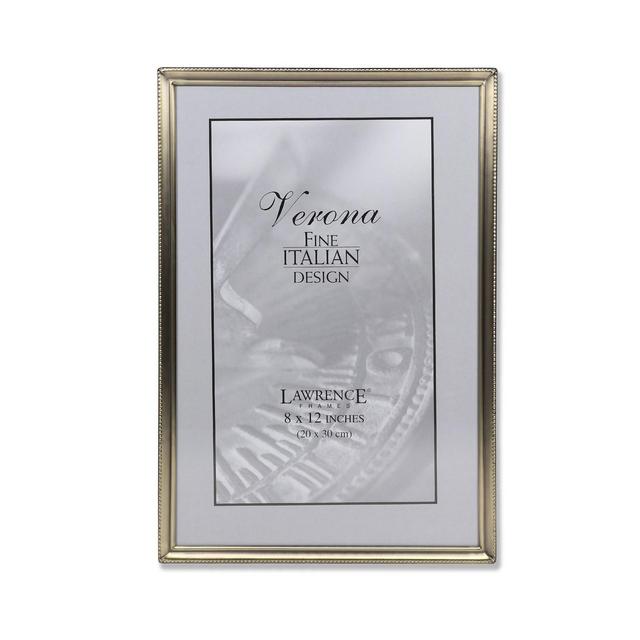 Lawrence Frames Antique Brass Picture Frame - Bead Border Design - 8" x 12"