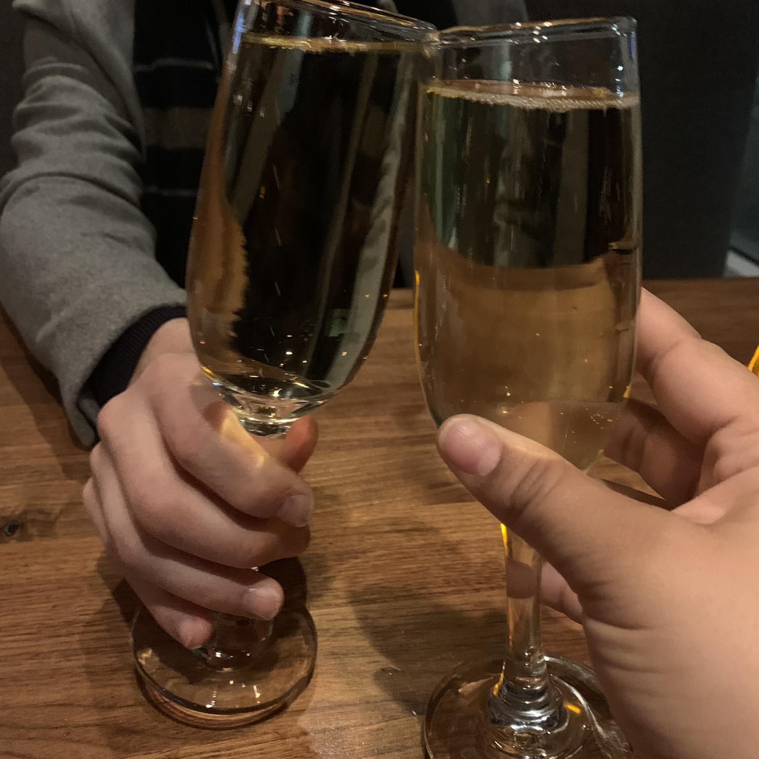 Cheers to officially booking our wedding venue