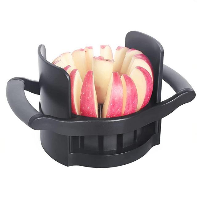 OOKUU Apple Slicer Corer, [Large Size] 16-Blade Heavy Duty Apple Cutter with Base, [Upgraded] Cut Apples All The Way Through, Stainless Steel Ultra-Sharp Blade, Fruits & Vegetables Divider, Wedger