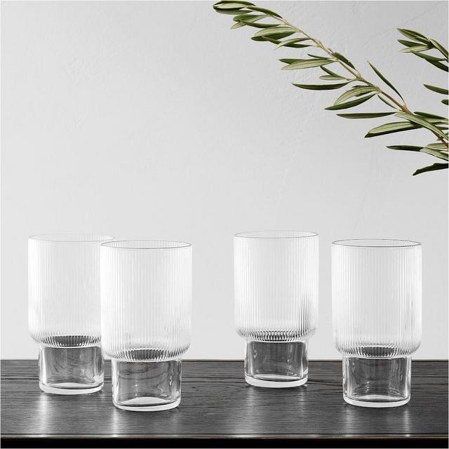 AP Fluted Glass​ware, Highball, Glass, Set of 4