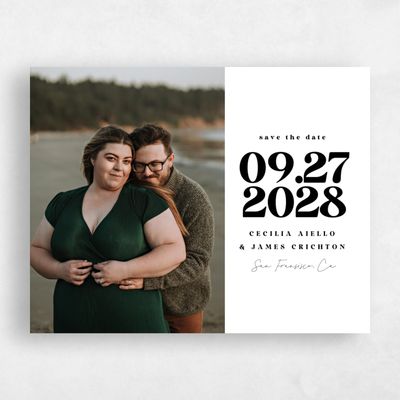 White Typography Wedding Save the Date - Bolduc Photo