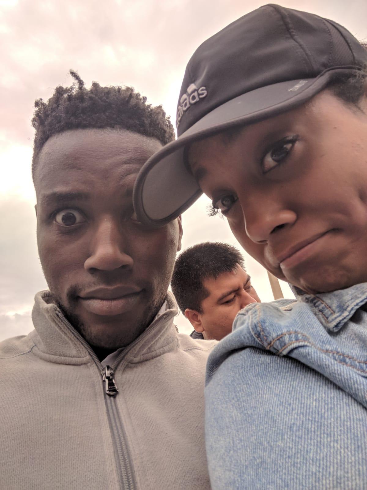 Shortly after we took this picture of us judging someone for falling asleep at a papal viewing at the Vatican ... V fell asleep during a papal viewing at the Vatican.