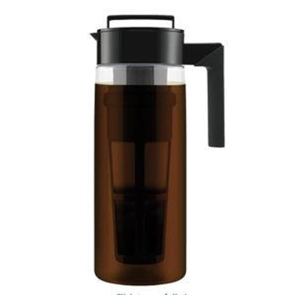 Takeya Tritan Cold Brew Coffee Maker - Airtight Pitcher with Leak-Free Lid - BPA-Free Cold Brew Maker with Silicone Handle - Dishwasher-Safe Pitcher for Homemade Cold Brew - 2 Quart, Black