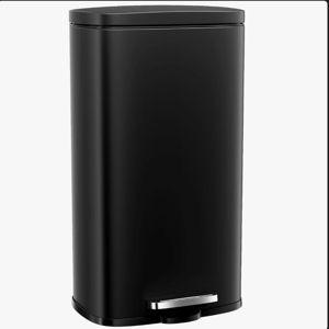 Step Trash Can, Black, 13 Gal.
