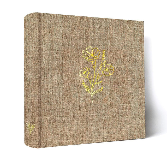 Holoary Photo Album 4x6 200 Photos, 200 Pockets 4”x6” Picture Album, Linen Fabric Cover Big Picture Book for Photos with Writing Area, 4x6 Photo Albums for Family Weddings Travel Memories(Khaki)