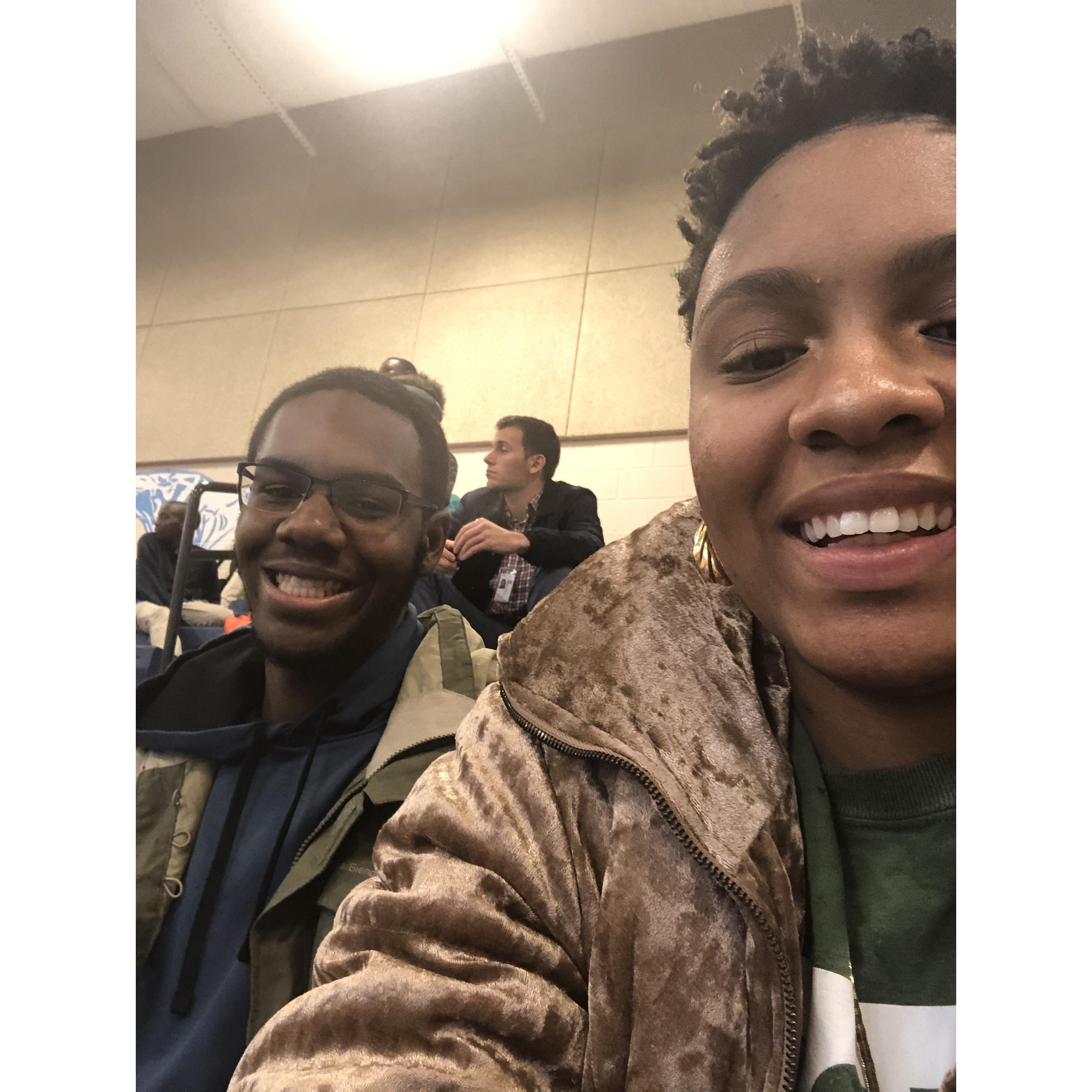 Basketball game together