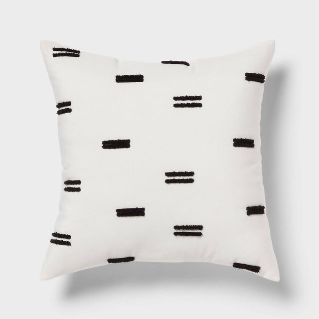 Square Decorative Pillow White/Black - Room Essentials™