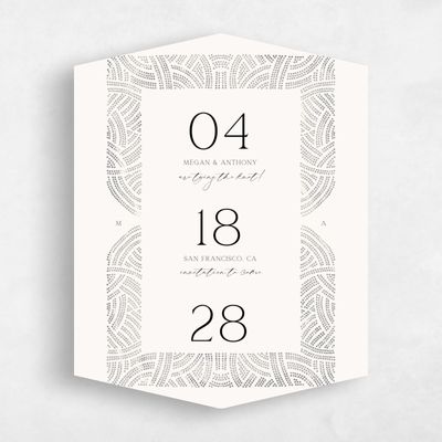 Grey Diamond Wedding Save the Date - Belmont Portrait
