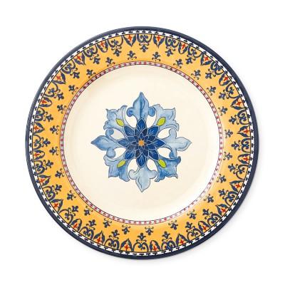 Sicily Outdoor Melamine Dinner Plates, Yellow (set of 4)