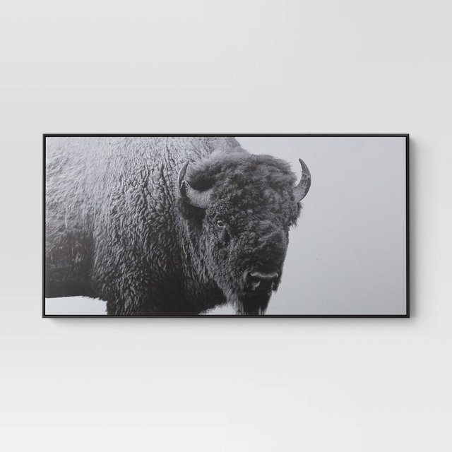 47"x24" Buffalo Wall Canvas Black - Threshold™
