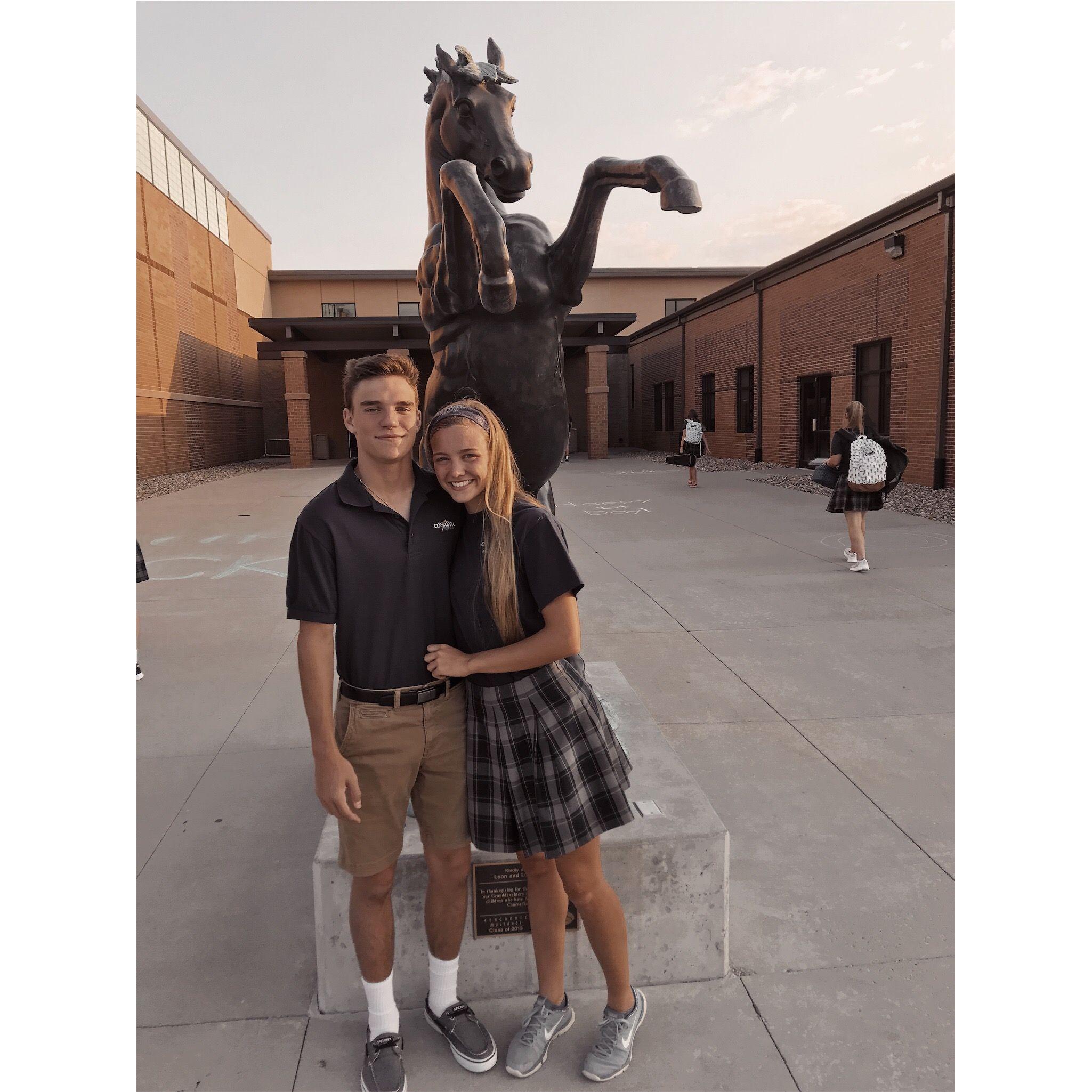 Our first day of senior year together