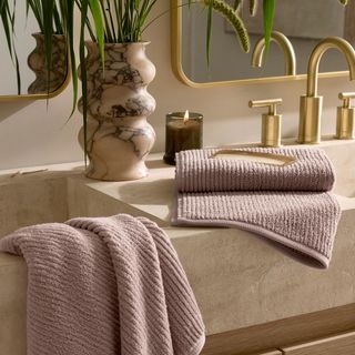 Turkish Ribbed Hand Towel, Set of 2