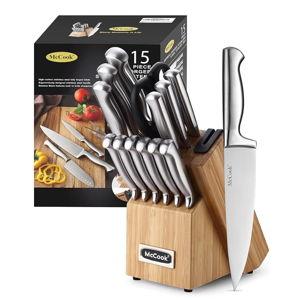 McCook® Knife Sets,German Stainless Steel Knife Block Sets with Built-in Sharpener
