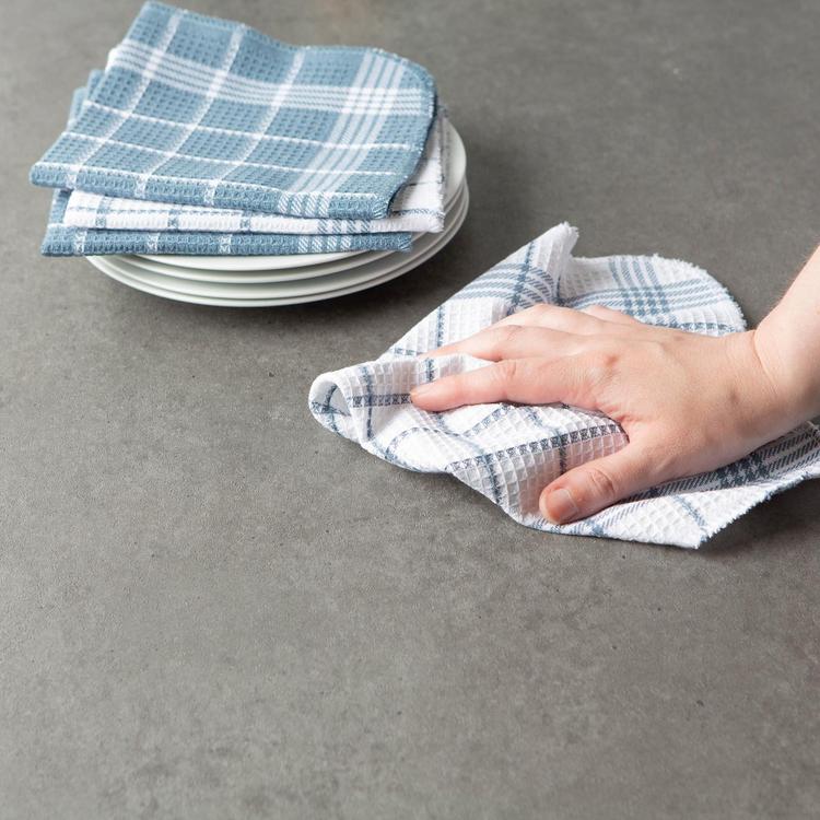 DII Aqua Recycled Cotton Waffle Dishtowel (Set of 6)