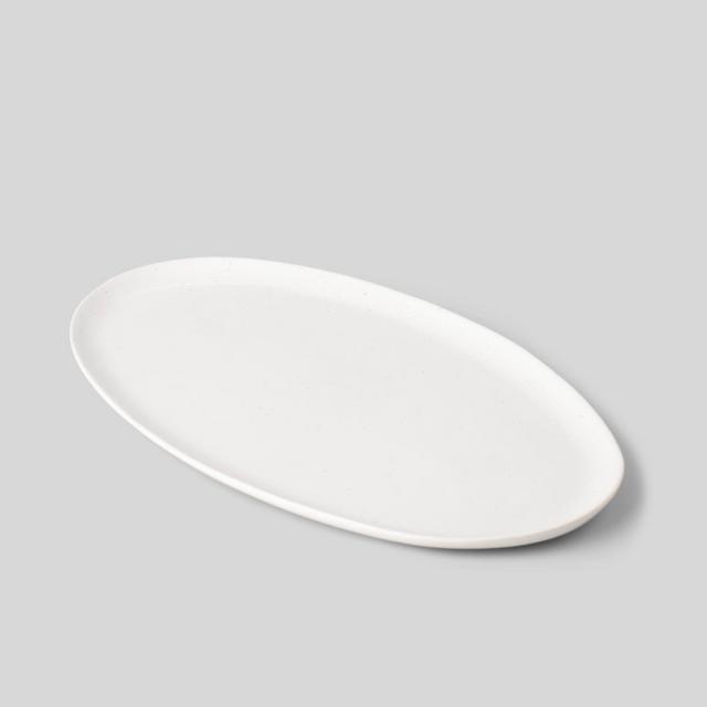 The Oval Serving Platter- speckled white