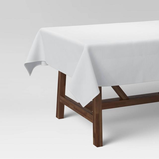 120" x 60" Cotton Solid Tablecloth White - Threshold™