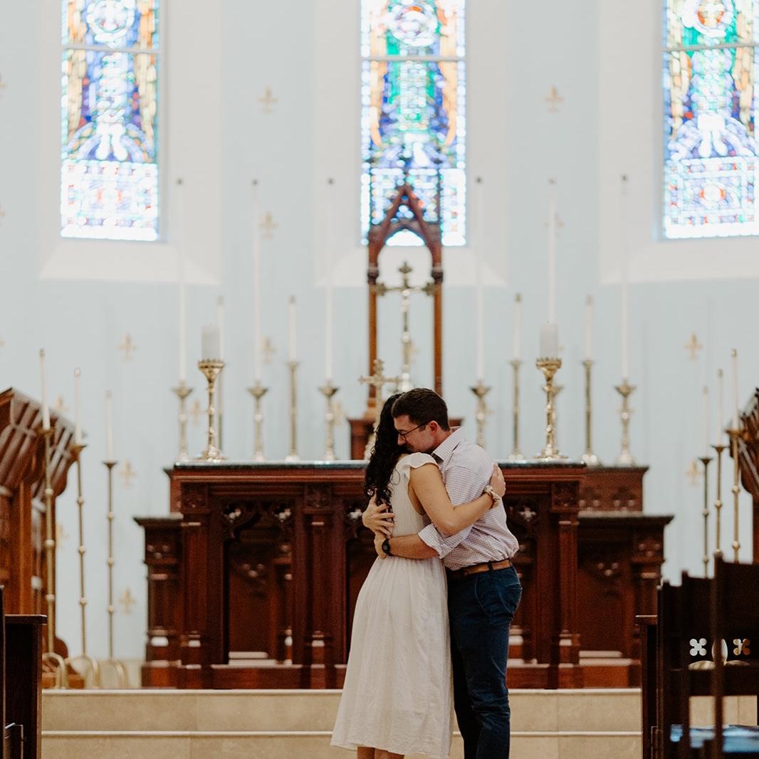 Our engagement was after daily Mass on August 17th, 2024. I think I surprised Sofia, but she claims she knew all along.