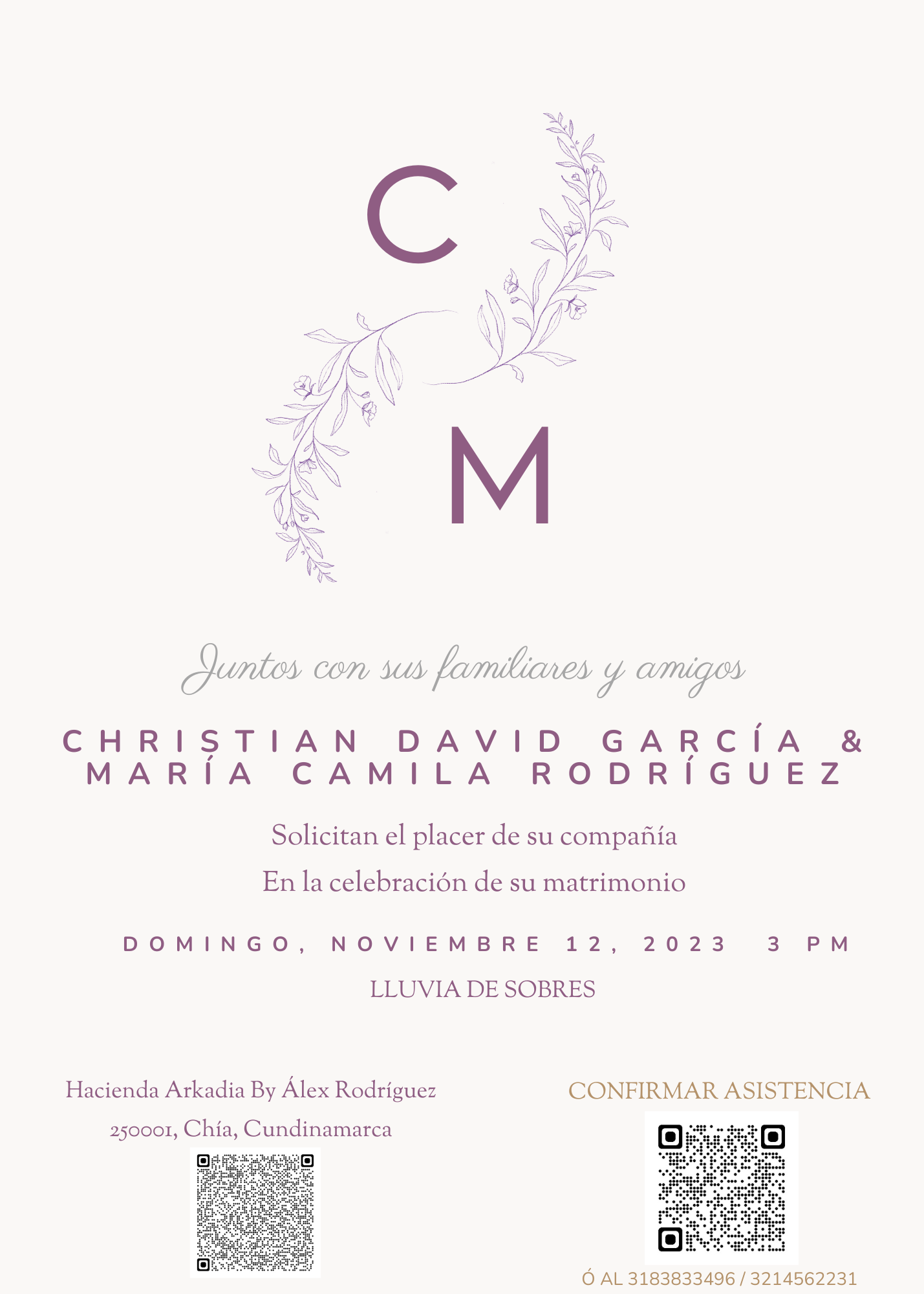 The Wedding Website of Christian David García and María Camila Rodríguez