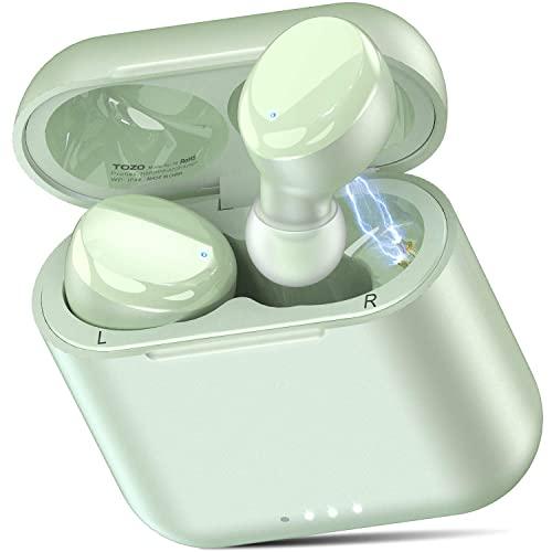 TOZO T6 True Wireless Earbuds Bluetooth Headphones Touch Control with Wireless Charging Case IPX8 Waterproof TWS Stereo Earphones in-Ear Built-in Mic Headset Premium Deep Bass for Sport (Green)