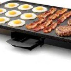 CookSimple Everyday 20"x12" Electric Griddle–1700W Nonstick ILAG Granite Surface, Large Flat Design, Perfect for Family Meals, Pancakes&Eggs, Fast Even Heating, Easy to Clean, Granite Black