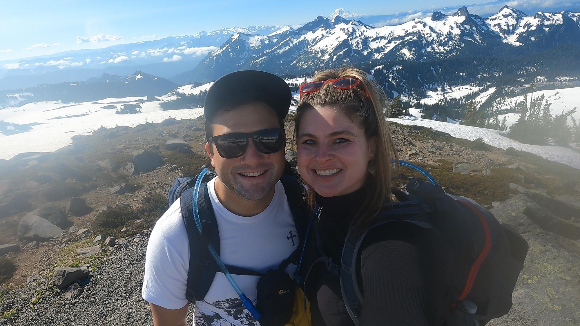 Mount Rainier National Park. This is a lookout on our very challenging hike on Mount Rainier.