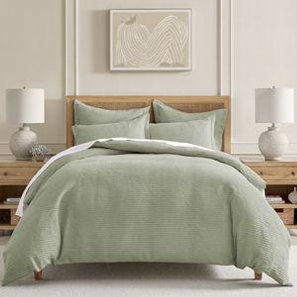 Cloud Waffle Desert Sage King Comforter Set - Levtex Home