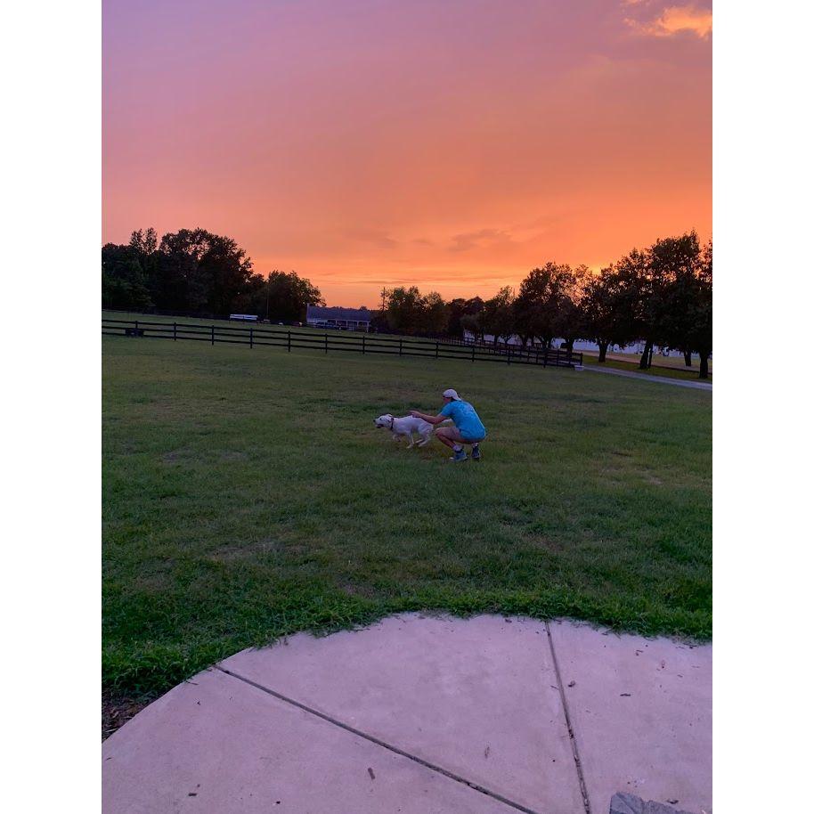 7/16/22- After returning home from the lake, Hannah & Landon started spending every evening together. Hannah captured Landon playing with her pup, Cypress, at sunset & consequently stealing her heart!