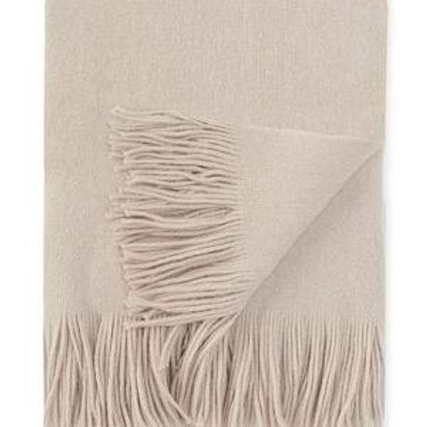 Southern Living Ashford Brushed Knit Fringed Acrylic Throw Blanket